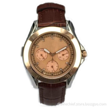 High Quality Imported Movement Genuine Leather Lady Waterproof Watch